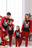 Röd pläd jul familj Print Pyjamas Set Med Hund