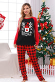 Röd pläd jul familj Print Pyjamas Set Med Hund