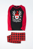 Röd pläd jul familj Print Pyjamas Set Med Hund