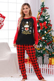 Röd pläd jul familj Print Pyjamas Set Med Hund