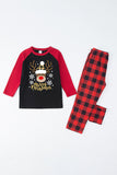 Röd pläd jul familj Print Pyjamas Set Med Hund
