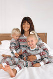 Grå Mönster Ränder Jul Familj Matchande Pyjamas