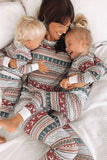 Grå Mönster Ränder Jul Familj Matchande Pyjamas