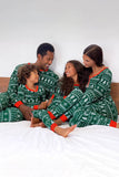 Jul Familj Matchande Pyjamas Set Grå Mönster Pyjamas