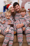Jul Familj Matchande Pyjamas Set Grå Mönster Pyjamas