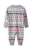 Jul Familj Matchande Pyjamas Set Grå Mönster Pyjamas