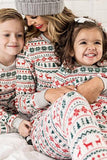Jul Familj Matchande Pyjamas Set Grå Mönster Pyjamas