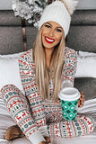Jul Familj Matchande Pyjamas Set Grå Mönster Pyjamas