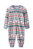 Jul Familj Matchande Pyjamas Set Grå Mönster Pyjamas