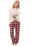 Jul Vit Hjort Familj Matchande Pyjamas Set