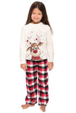 Jul Vit Hjort Familj Matchande Pyjamas Set