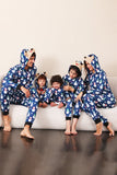 Snögubbe Tryck Blå Familj Matchande Jul Pyjamas