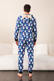 Snögubbe Tryck Blå Familj Matchande Jul Pyjamas