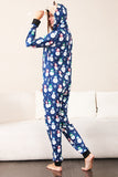 Snögubbe Tryck Blå Familj Matchande Jul Pyjamas