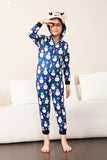 Snögubbe Tryck Blå Familj Matchande Jul Pyjamas