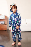 Snögubbe Tryck Blå Familj Matchande Jul Pyjamas