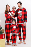 Jul Familj Rött Rutnät Björn Tryck Pyjamas Set