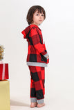 Jul Familj Rött Rutnät Björn Tryck Pyjamas Set