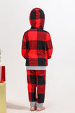 Jul Familj Rött Rutnät Björn Tryck Pyjamas Set