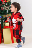 Jul Familj Rött Rutnät Björn Tryck Pyjamas Set
