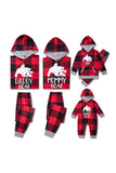Jul Familj Rött Rutnät Björn Tryck Pyjamas Set