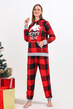 Jul Familj Rött Rutnät Björn Tryck Pyjamas Set