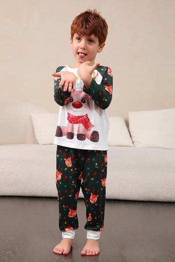 Mörkgrön Rådjur Jul Familj Pyjamas Set