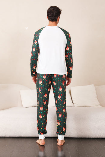 Mörkgrön Rådjur Jul Familj Pyjamas Set