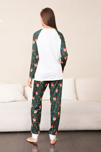 Mörkgrön Rådjur Jul Familj Pyjamas Set