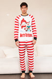 Röda ränder Snögubbar Jul Familj Pyjamas Set