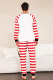 Röda ränder Snögubbar Jul Familj Pyjamas Set