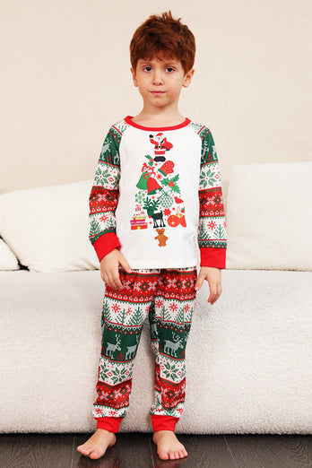 Röd Grön Familj Julgran Pyjamas Set