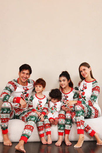 Röd Grön Familj Julgran Pyjamas Set