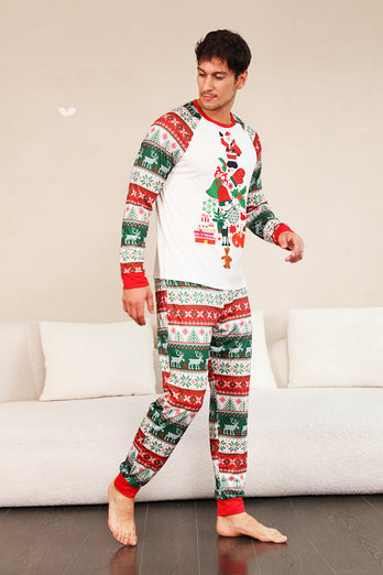 Röd Grön Familj Julgran Pyjamas Set