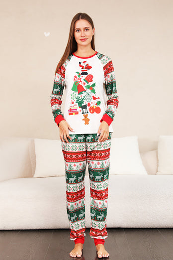 Röd Grön Familj Julgran Pyjamas Set