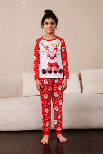 Red Deer Print Familjens julpyjamas