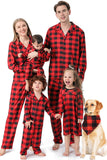 Röd Rutig Jul Familj Matchande 2 Stycken Pyjamas Set