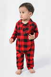 Röd Rutig Jul Familj Matchande 2 Stycken Pyjamas Set