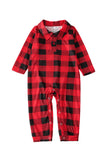Röd Rutig Jul Familj Matchande 2 Stycken Pyjamas Set