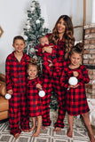 Röd Rutig Jul Familj Matchande 2 Stycken Pyjamas Set