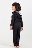 Familj Mysigt Skelett Svart Tryck Zip Up Hoodie Onesie