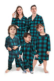 Mörkgrön Pläd Jul Familj Matchande 2 stycken Pyjamas Set