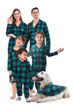 Mörkgrön Pläd Jul Familj Matchande 2 stycken Pyjamas Set