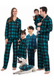 Mörkgrön Pläd Jul Familj Matchande 2 stycken Pyjamas Set
