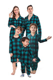 Mörkgrön Pläd Jul Familj Matchande 2 stycken Pyjamas Set