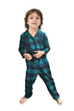 Mörkgrön Pläd Jul Familj Matchande 2 stycken Pyjamas Set