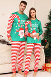 Grön och röd randig jul familj matchande pyjamas set