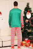 Grön och röd randig jul familj matchande pyjamas set
