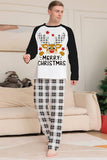 Svartvitt rutigt jul rådjur familj pyjamas set