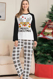 Svartvitt rutigt jul rådjur familj pyjamas set